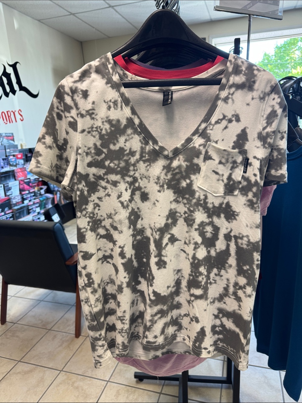 Women’s Fox Racing Black & White Tie Die V-Neck Tee